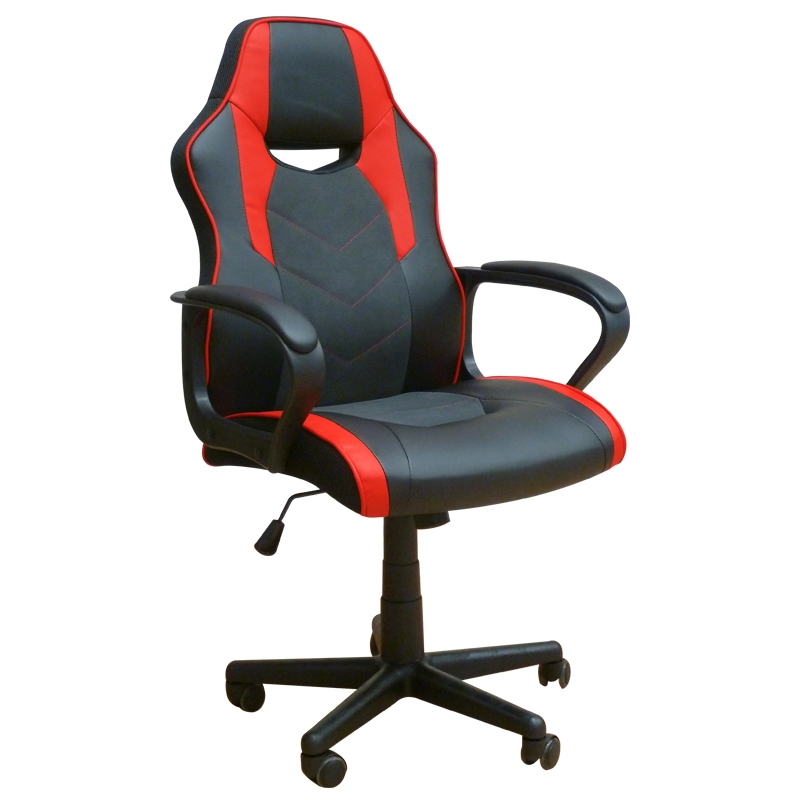 BS6210 ΚΟΚΚΙΝΟ/ΜΑΥΡΟ PU ΠΟΛΥΘΡΟΝΑ GAMING