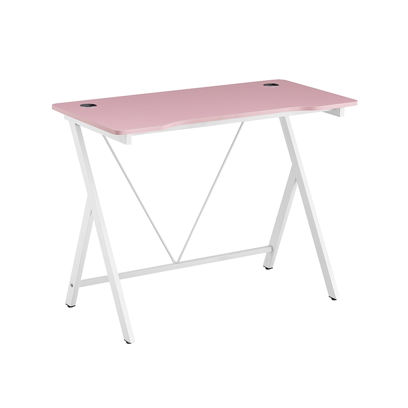 ΓΡΑΦΕΙΟ 100X50X75εκ.ΡΟΖ MDF/ΛΕΥΚΟ ΜΕΤΑΛΛΙΚΟ