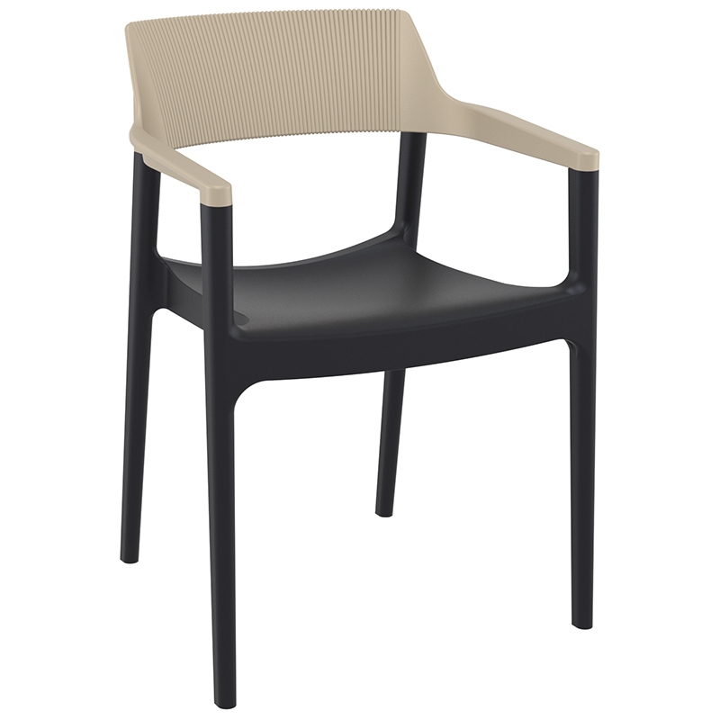 TULUM BLACK/TAUPE ΠΟΛΥΘΡΟΝΑ ΠΟΛ/ΝΙΟΥ 55X52X79εκ.