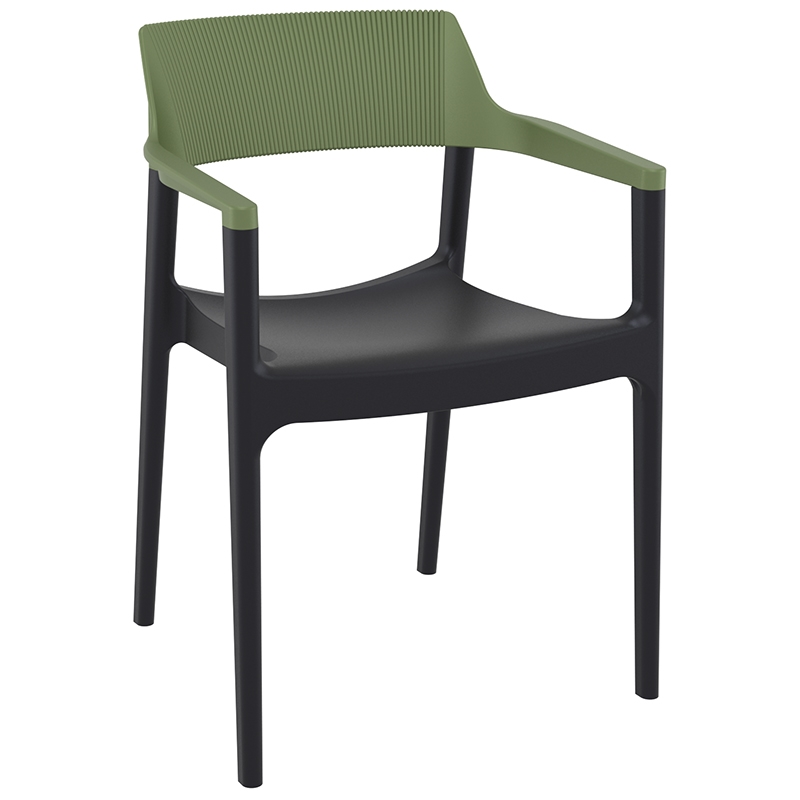 TULUM BLACK/OLIVE GREEN ΠΟΛΥΘΡΟΝΑ ΠΟΛ/ΝΙΟΥ 55X52X79εκ.