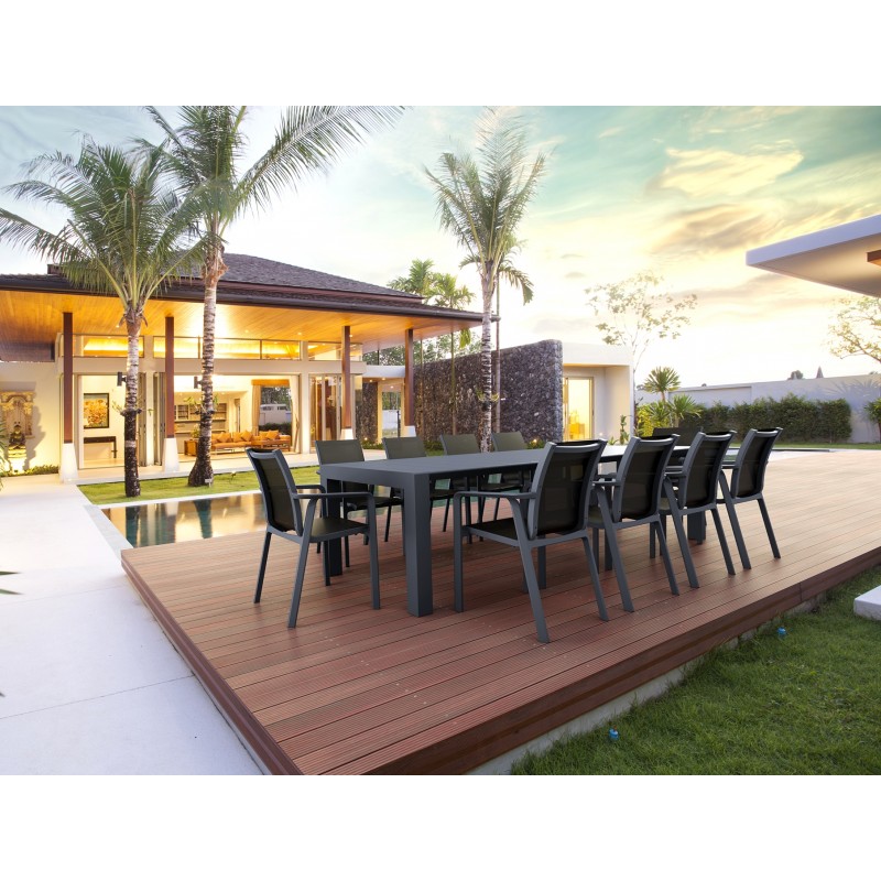 Σετ Τραπεζαρίας 11τμχ Vegas Pacific Dark Grey 100X260/300εκ.