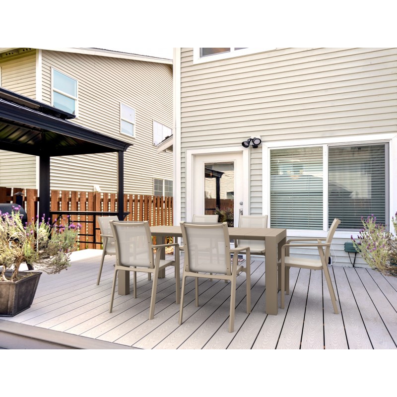Σετ Τραπεζαρίας 7τμχ Vegas Pacific Dove Grey 100X180/220εκ.