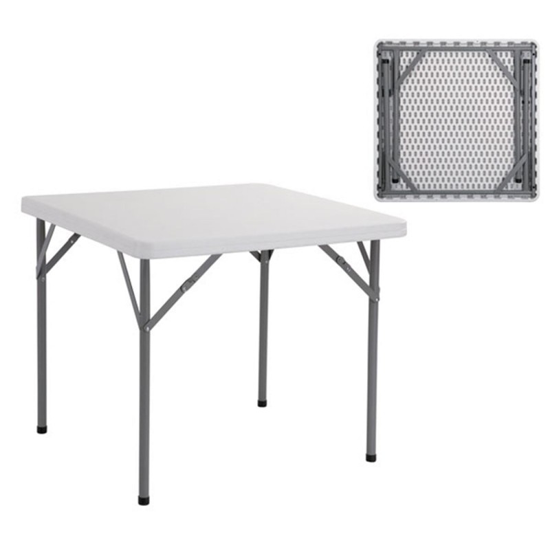 BLOW Τραπέζι Catering Πτυσσόμενο, Μέταλλο Γκρι, HDPE Άσπρο 45mm