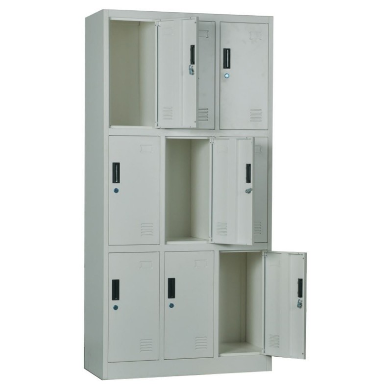 LOCKER 9 Θέσεων Φοριαμός - Ερμάριο, Μέταλλο Βαφή Γκρι