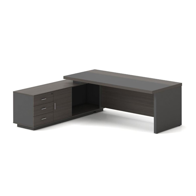 VIP Γραφείο Αριστερή Γωνία, Απόχρωση Grey Walnut