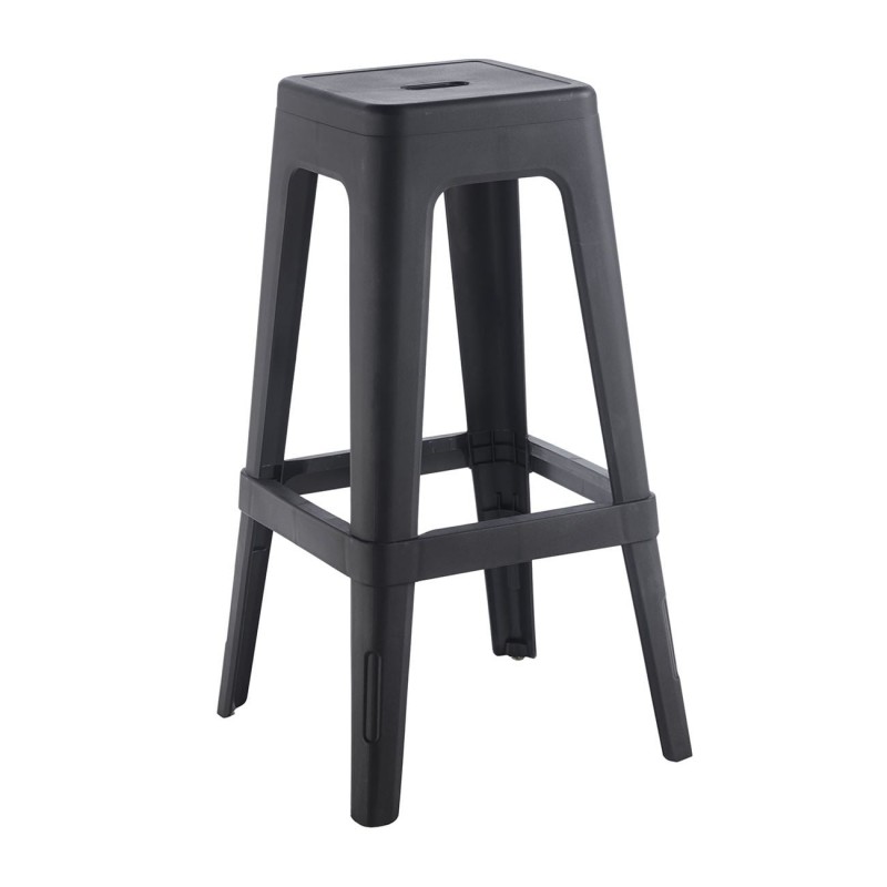 RELIX PP Σκαμπό BAR Στοιβαζόμενο, PP Απόχρωση Μαύρο