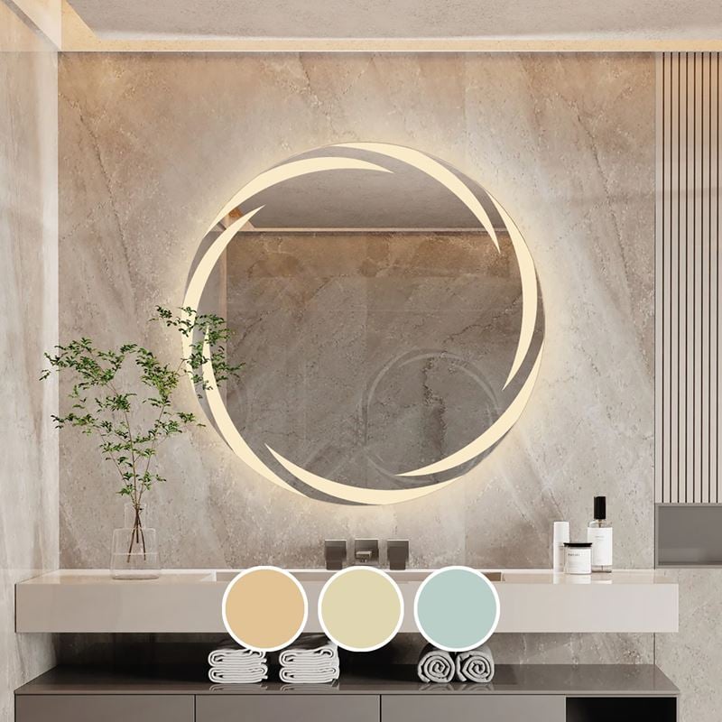 LED-1 Καθρέπτης Τοίχου - Φωτιζόμενος - Αφής, με 3 επιλογές εναλλαγής χρωμάτων