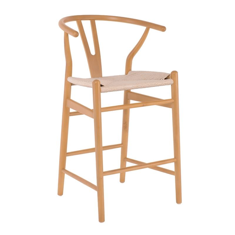LIMA Σκαμπό BAR, Ξύλο Οξιά, Φυσικό, Κάθισμα Paper Rope Φυσικό (ύψος καθ.67cm)
