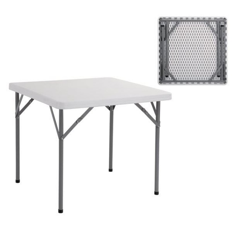 BLOW Τραπέζι Catering Πτυσσόμενο, Μέταλλο Γκρι, HDPE Άσπρο 45mm