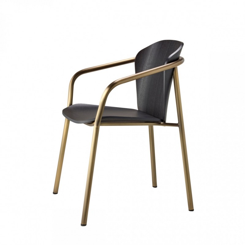 ARMCHAIR FINN METAL WOOD ART. 289  design Marcello Ziliani   καρέκλα με μπρατσα  ξύλο  μεταλλο 56χ60χ44-79 cm