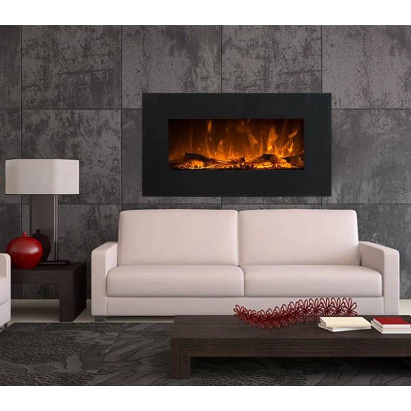 Ηλεκτρικό τζάκι τοίχου Glow Fire Neptun Black     Διαστάσεις84 × 14 × 45 cm