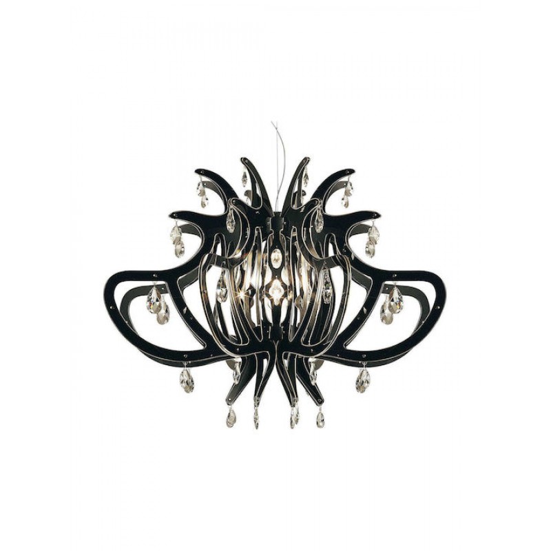 Πολυέλαιος Κρεμαστό Φωτιστικό Οροφής 1xE27 Μαύρο 56 Κρύσταλλα Schöler Medusa MEDSM00BLK01T00000EU Slamp MEDSM00BLK01T00000EU Μαύρο