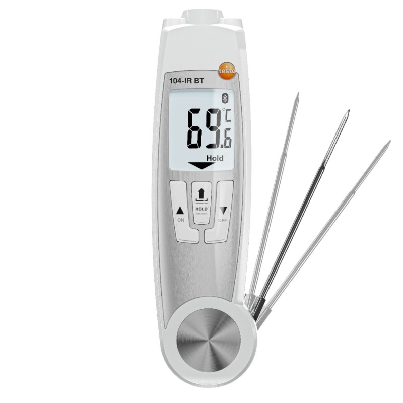 testo 104-IR BT   με πρωτόκολλο βαθμονόμησης και μπαταρίες.  