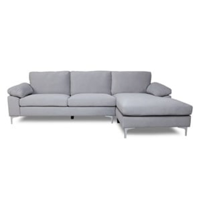 ALEX Καναπές Σαλονιού Καθιστικού Αριστερή Γωνία, Ύφασμα Γκρι Velure Κωδικός: [Ε-00026138] Ε966,20 ΔΙΑΣΤΑΣΕΙΣ 264x132x75cm H.80cm