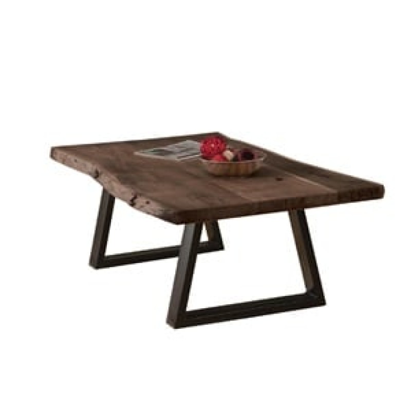 LIZARD Slim Τραπέζι Σαλονιού Καθιστικού, Μέταλλο Βαφή Μαύρο, Ξύλο Ακακία Καρυδί Κωδικός: [Ε-00026235] ΕΑ7101,S1 ΔΙΑΣΤΑΣΕΙΣ 115x65x40cm Solid Wood 25mm