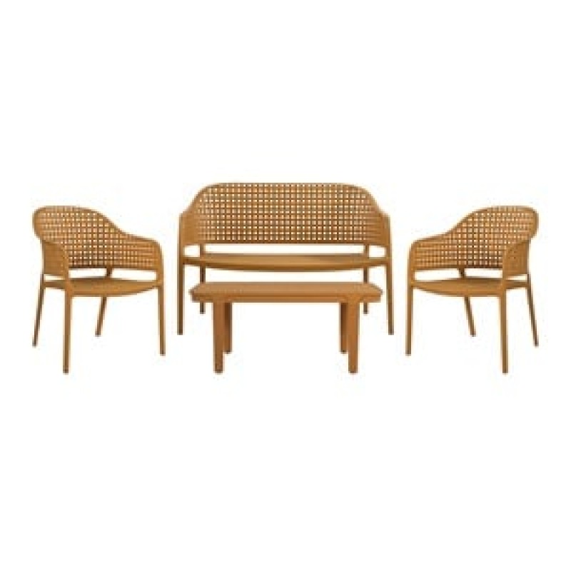 MALAGA Set Σαλόνι Κήπου PP-UV Κροκί: Καναπές + 2 Πολυθρόνες + Τραπεζάκι Κωδικός: [Ε-00026245] Ε320,S1 ΔΙΑΣΤΑΣΕΙΣ Τραπεζάκι+Καναπέ+2 Πολυθρόνες