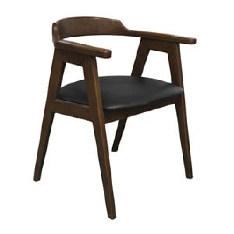 SELVA Πολυθρόνα Τραπεζαρίας, Απόχρωση Καρυδί, Pu Μαύρο Κωδικός: [Ε-00026260] Ε7681,1 ΔΙΑΣΤΑΣΕΙΣ 60x54x75cm