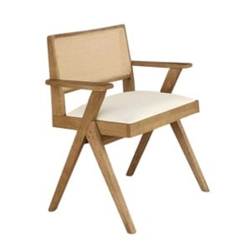 MEMORY Πολυθρόνα Τραπεζαρίας, Απόχρωση Φυσικό, Pu Εκρού Κωδικός: [Ε-00026266] Ε7685,2 ΔΙΑΣΤΑΣΕΙΣ 64x59x81cm