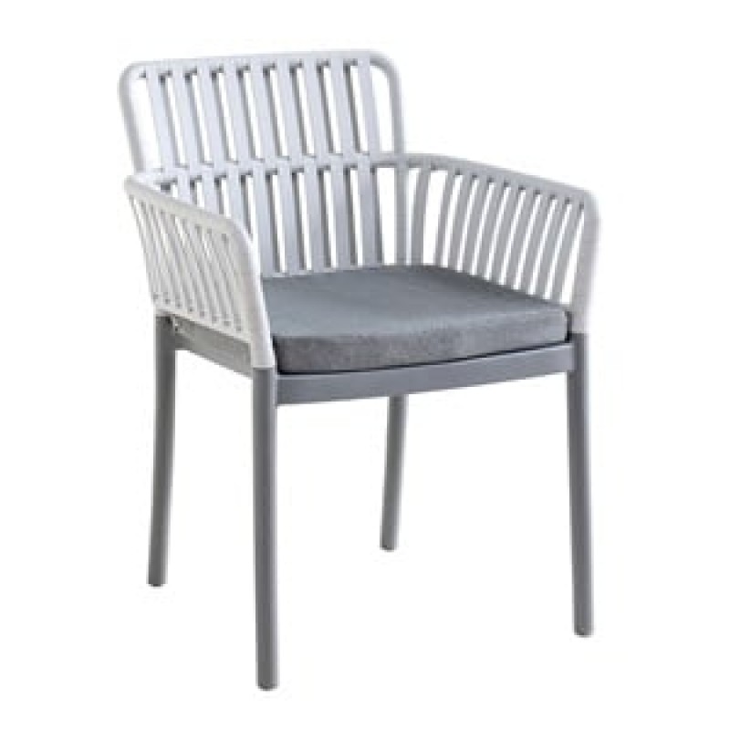 SYLVIA Πολυθρόνα Βεράντας- Κήπου, PP-UV Ανοιχτό Γκρι- Ανθρακί, Μαξιλάρι Γκρι (KD) Κωδικός: [Ε-00026288] Ε3157,1 ΔΙΑΣΤΑΣΕΙΣ 56x61x80cm