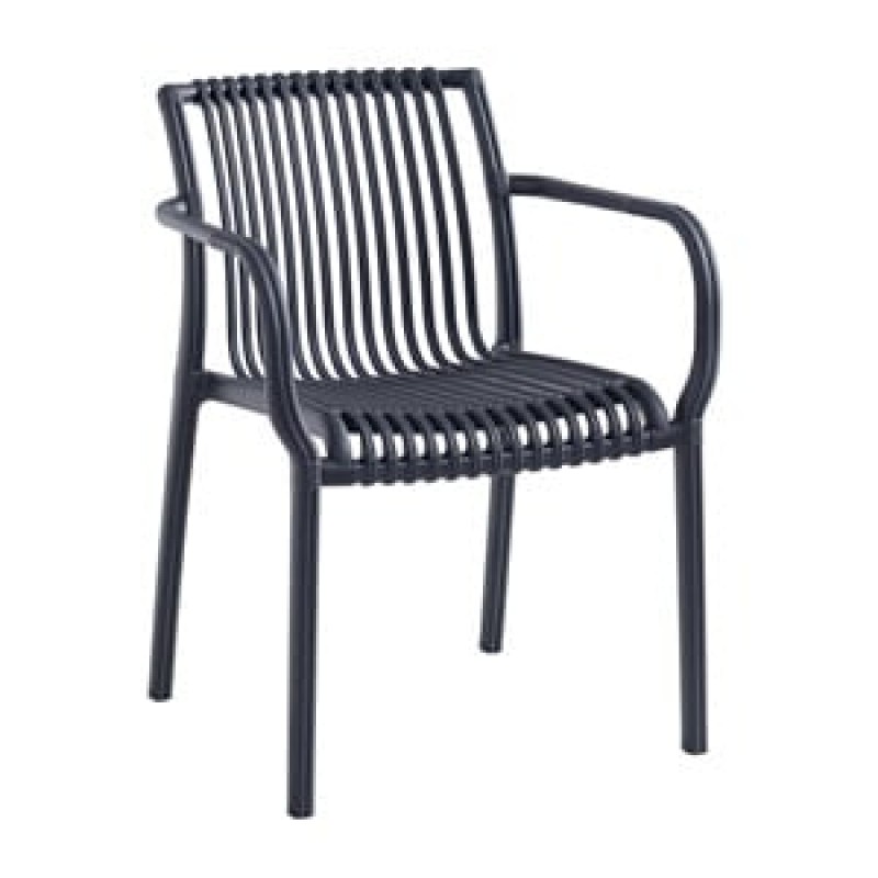 MODENA Πολυθρόνα Στοιβαζόμενη, PP-UV Protection Ανθρακί Κωδικός: [Ε-00026293] Ε3901,2 ΔΙΑΣΤΑΣΕΙΣ 57x58x79cm