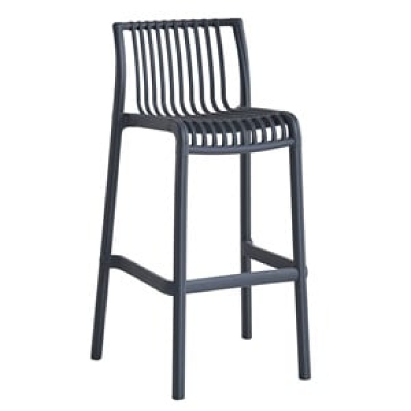 MODENA Σκαμπό Bar Στοιβαζόμενο PP-UV Protection Ανθρακί Κωδικός: [Ε-00026295] Ε3902,2 ΔΙΑΣΤΑΣΕΙΣ 50x50x76/100cm