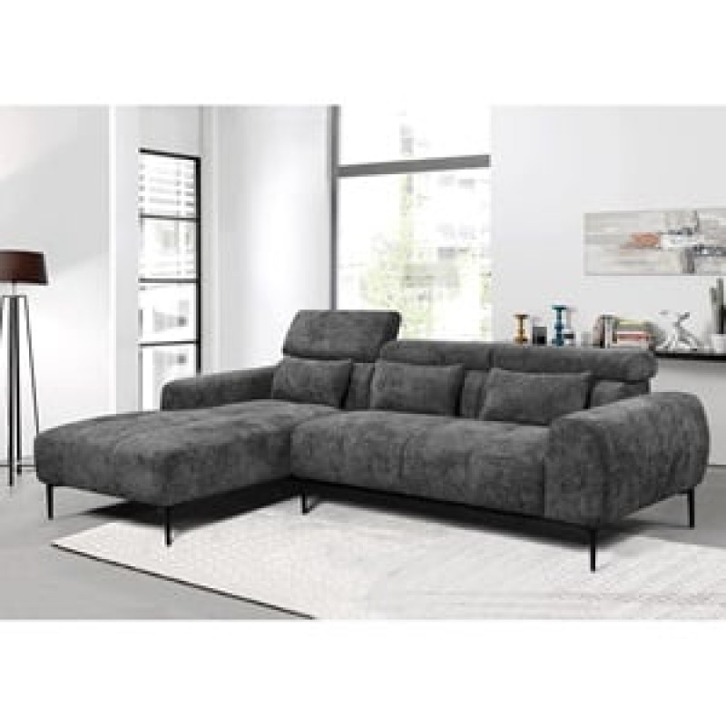 ELORA Καναπές Σαλονιού Δεξιά Γωνία, Ανακλινόμενα Κεφαλάρια, Ύφασμα Γκρι Κωδικός: [Ε-00026325] Ε9504,11 ΔΙΑΣΤΑΣΕΙΣ 261x171x95cm H.79/94cm