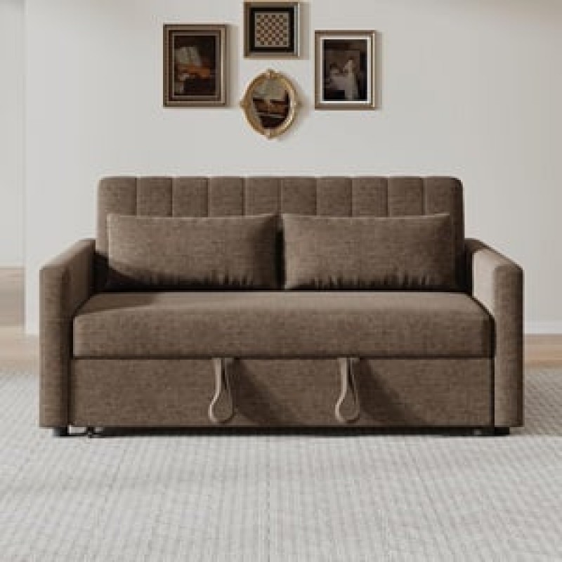 TEMPO-W Καναπές - Κρεβάτι, Με ανάκλιση πλάτης, Ύφασμα Καφέ Κωδικός: [Ε-00026457] Ε998,3W ΔΙΑΣΤΑΣΕΙΣ 140x82x82 Κρεβάτι:120x175x41cm