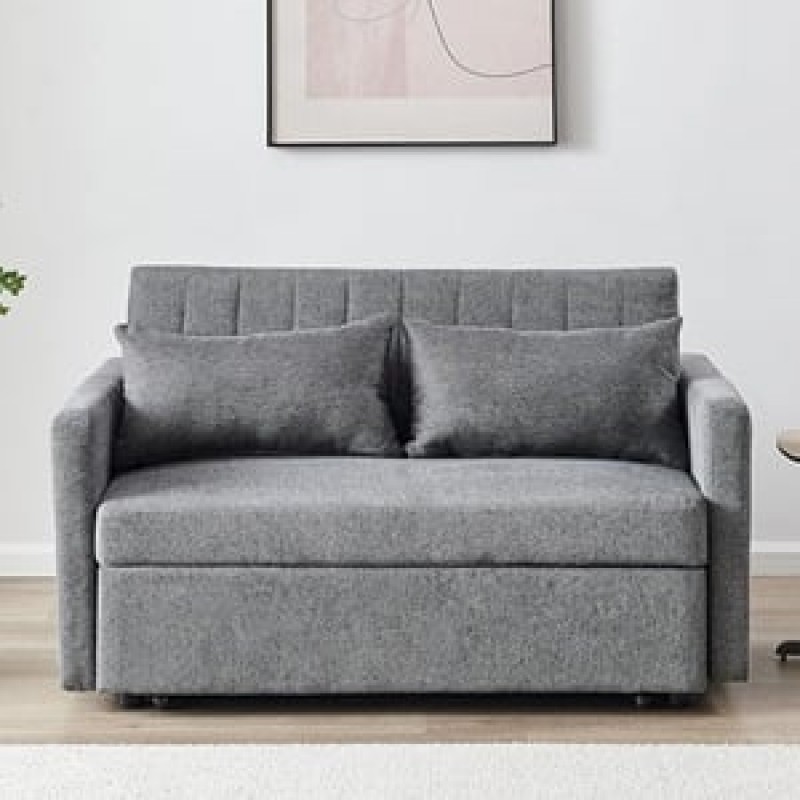 TEMPO-W Καναπές - Κρεβάτι, Με ανάκλιση πλάτης, Ύφασμα Γκρι Κωδικός: [Ε-00026458] Ε998,4W ΔΙΑΣΤΑΣΕΙΣ 140x82x82 Κρεβάτι:120x175x41cm