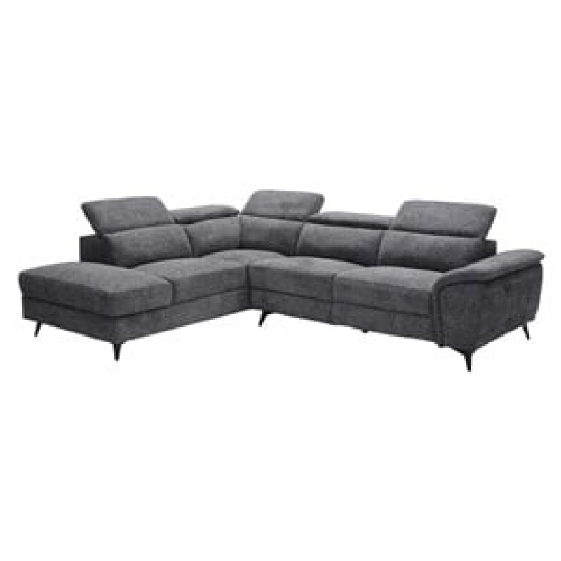 ROMEO Καναπές-Relax, Δεξιά Γωνία,Ύφασμα Γκρι, Αποθ.χώρος, Μία θέση με ηλεκτρική ανάκληση Κωδικός: [Ε-00026523] Ε9584,10 ΔΙΑΣΤΑΣΕΙΣ 284x224x76cm