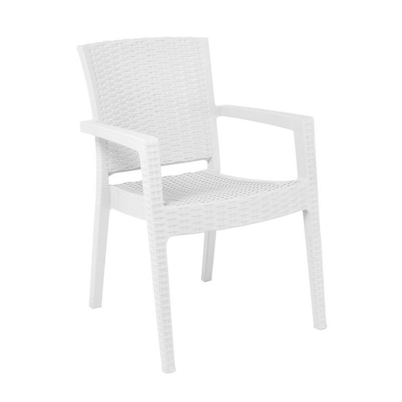 LORA-Pro Πολυθρόνα Στοιβαζόμενη, PP (Rattan Look) Απόχρωση Άσπρο Κωδικός: [Ε-00025539] Ε303,20 ΔΙΑΣΤΑΣΕΙΣ 58x61x87cm