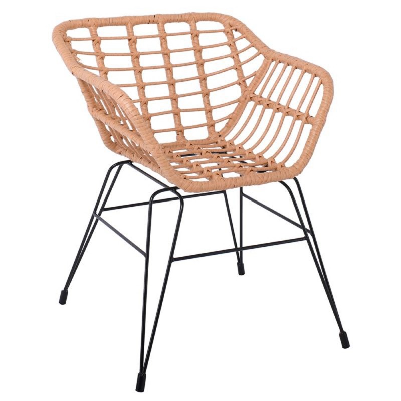 SALSA-S Πολυθρόνα Κήπου, Μέταλλο Βαφή Μαύρο, Wicker Φυσικό (χωρίς μαξιλάρι) Κωδικός: [Ε-00024051] Ε2442,1 ΔΙΑΣΤΑΣΕΙΣ 57x64x76cm