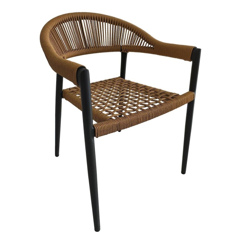 MADISON Πολυθρόνα Βεράντας- Κήπου, ALU Ανθρακί, Rope Wicker Φυσικό, Στοιβαζόμενη Κωδικός: [Ε-00026075] Ε6724,1 ΔΙΑΣΤΑΣΕΙΣ 58x56x78cm