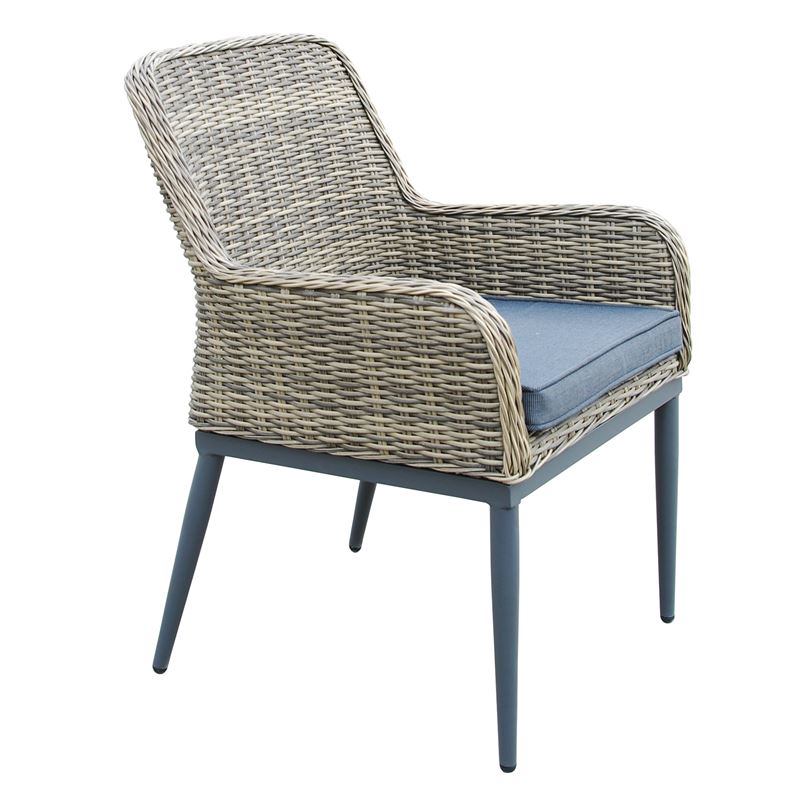HAVANA Πολυθρόνα Τραπεζαρίας Κήπου-Βεράντας, ALU - Wicker Grey Brown, Μαξιλάρι Ανθρακί Κωδικός: [Ε-00022809] Ε652 ΔΙΑΣΤΑΣΕΙΣ 64x65x85cm