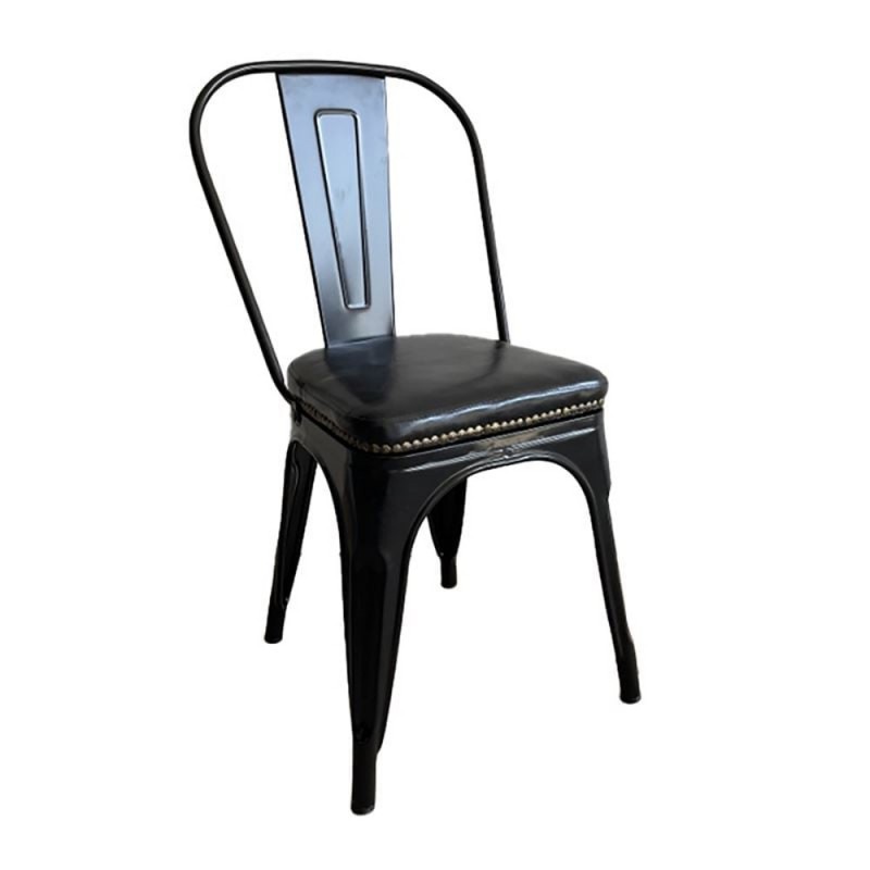 RELIX Καρέκλα Στοιβαζόμενη, Μέταλλο Βαφή Μαύρo, Κάθισμα Pu Μαύρο Κωδικός: [Ε-00025766] Ε5191P,15W ΔΙΑΣΤΑΣΕΙΣ 45x53x85cm