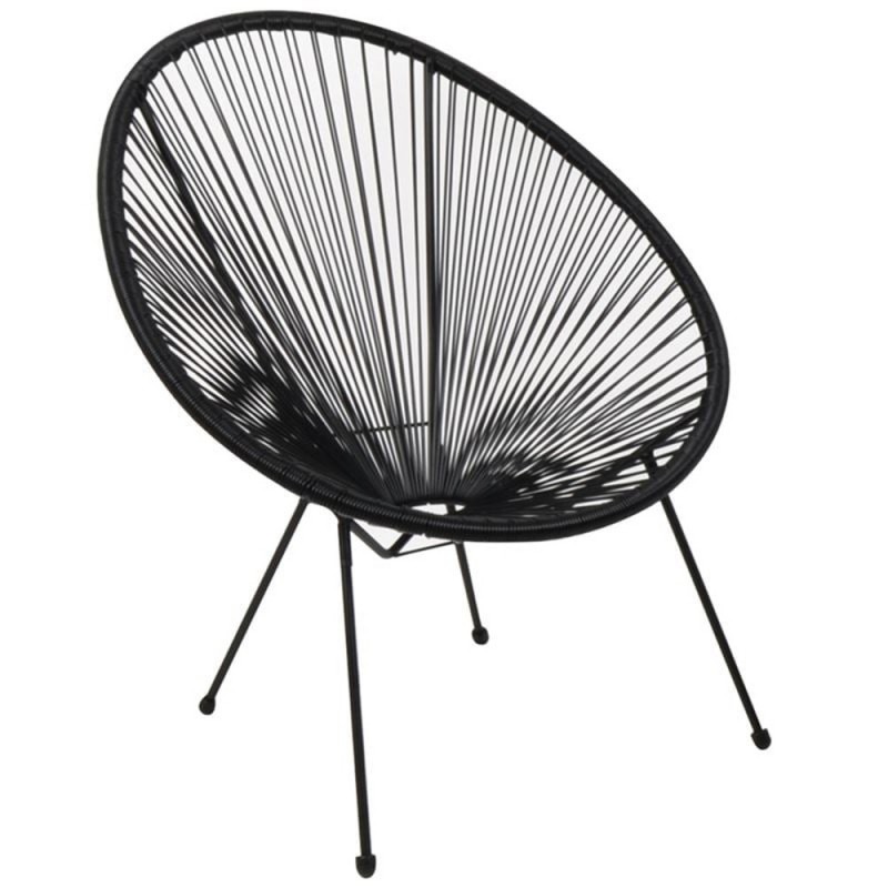 ACAPULCO Πολυθρόνα Μέταλλο Βαφή Μαύρο, Plastic Rattan Μαύρο Κωδικός: [Ε-00019368] Ε245,2 ΔΙΑΣΤΑΣΕΙΣ 73x76x89cm