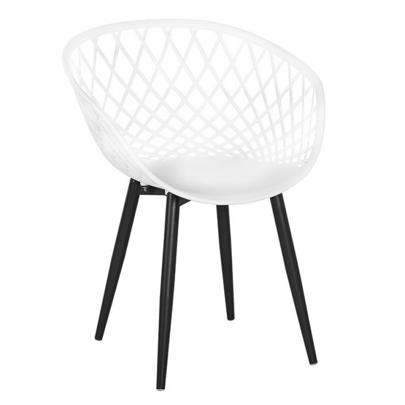 REX Πολυθρόνα Μέταλλo Βαφή Μαύρο, PP-UV Άσπρο (εκτός συσκευασίας) Κωδικός: [Ε-00024919] Ε373,1W ΔΙΑΣΤΑΣΕΙΣ 62x56x80cm