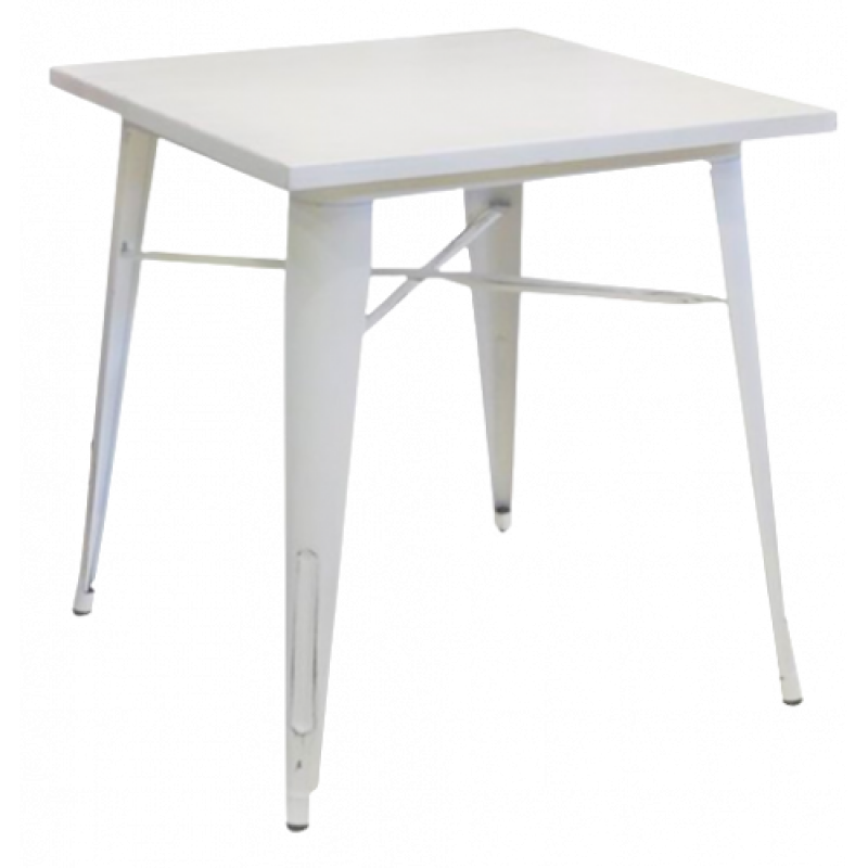 SM-T1101 τραπέζι μεταλλικό ΛΕΥΚΟ, 70x70xH75