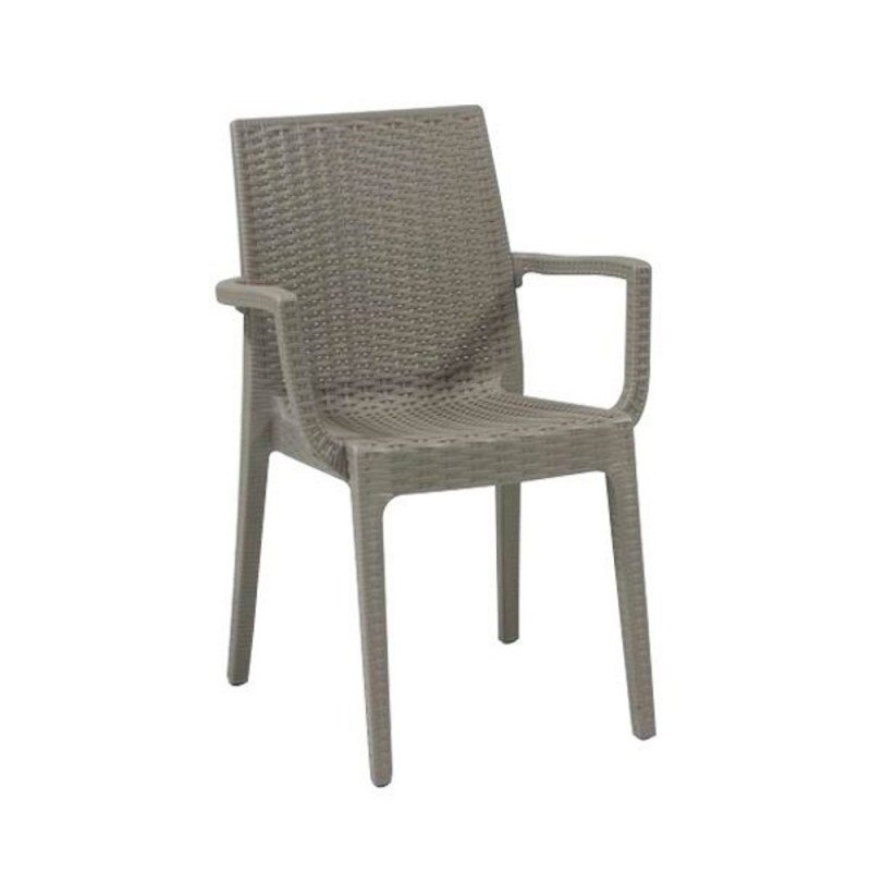 DAFNE Πολυθρόνα Τραπεζαρίας Κήπου Στοιβαζόμενη, PP Rattan Look UV Protection, Tortora Κωδικός: [Ε-00015123] Ε329,4 ΔΙΑΣΤΑΣΕΙΣ 54x55x85cm