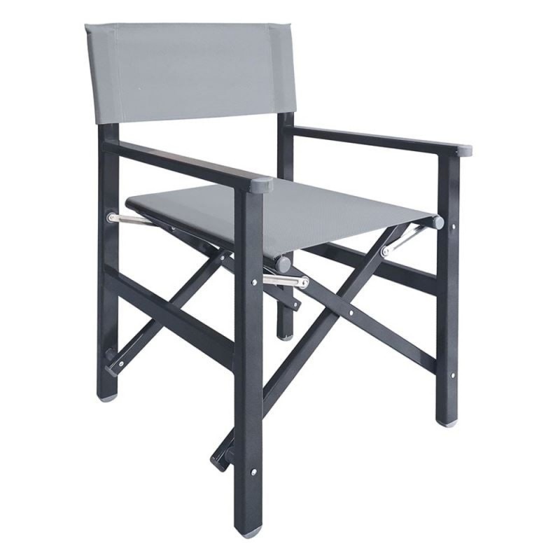 Σκηνοθέτη Πολυθρόνα, Αλουμίνιο Ανθρακί (1,2mm), Textilene Γκρι, Πτυσσόμενη(2,75kg) Κωδικός: [Ε-00024272] Ε2601,6 ΔΙΑΣΤΑΣΕΙΣ 54x50x88cm Συσκευασία 4 Τεμαχίων