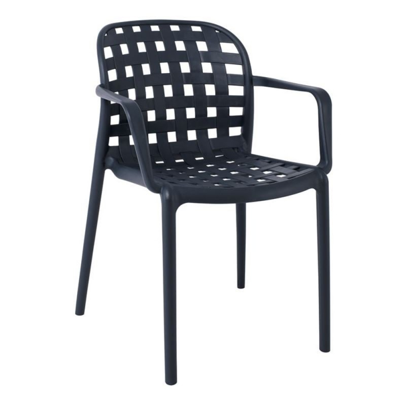 DENON Πολυθρόνα Στοιβαζόμενη PP-UV Ανθρακί Κωδικός: [Ε-00020364] Ε376,2 ΔΙΑΣΤΑΣΕΙΣ 58x57x82cm