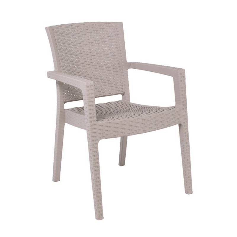 LORA-Pro Πολυθρόνα Στοιβαζόμενη, PP (Rattan Look) Απόχρωση Μπεζ Κωδικός: [Ε-00025542] Ε303,50 ΔΙΑΣΤΑΣΕΙΣ 58x61x87cm