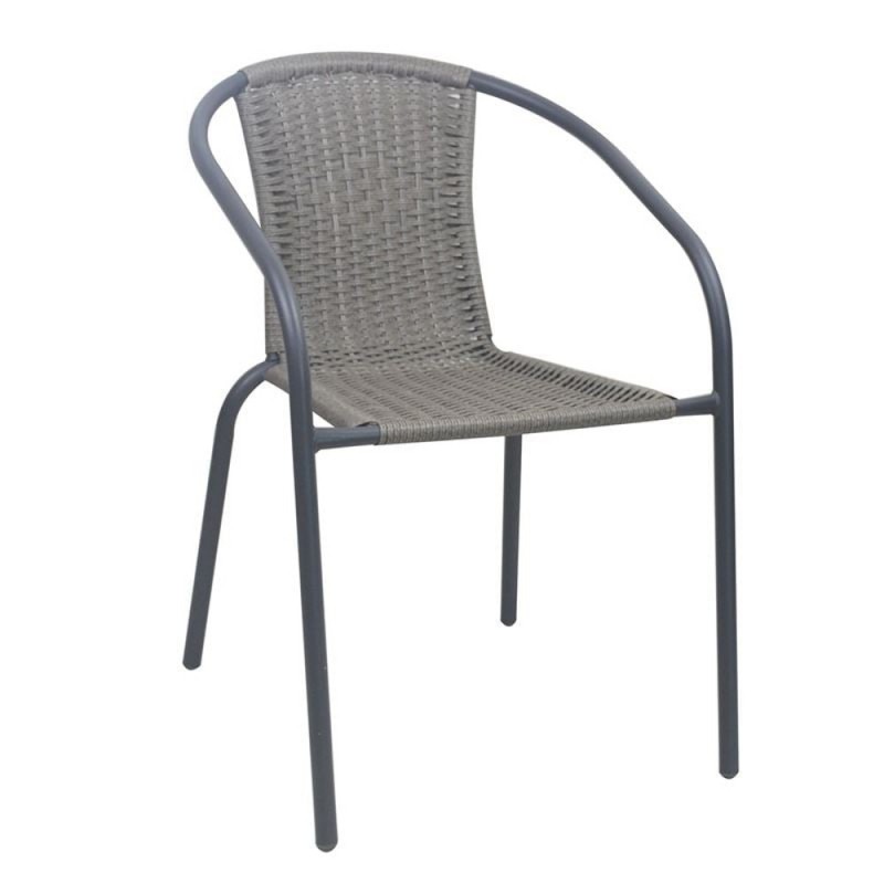 BALENO-W Πολυθρόνα Στοιβαζόμενη, Μέταλλο Βαφή Ανθρακί, Wicker Mixed Grey Κωδικός: [Ε-00025907] Ε2401,30 ΔΙΑΣΤΑΣΕΙΣ 52x60x72cm