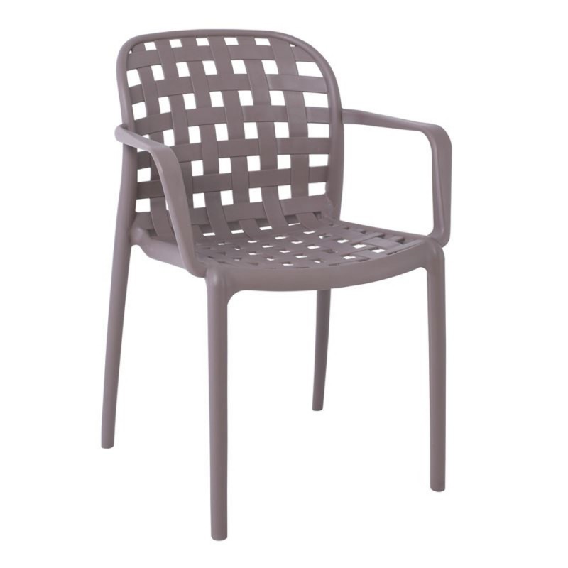 DENON Πολυθρόνα Στοιβαζόμενη PP-UV Καφέ Mocha Κωδικός: [Ε-00020365] Ε376,3 ΔΙΑΣΤΑΣΕΙΣ 58x57x82cm