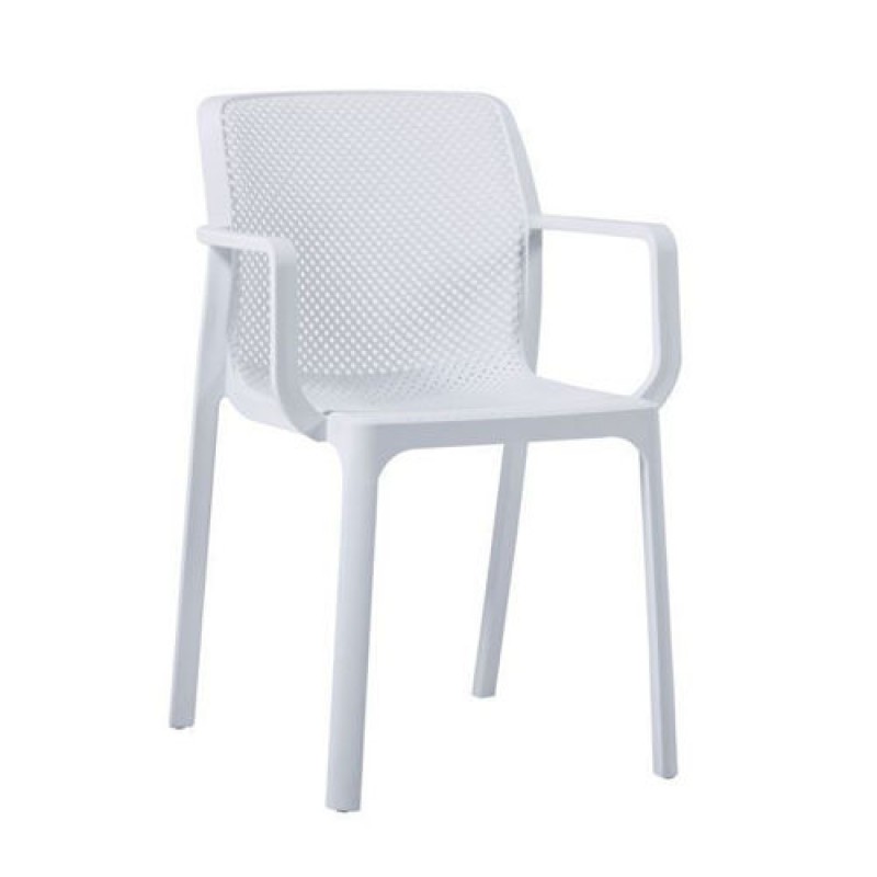 DORIAN Πολυθρόνα Kήπου Βεράντας PP-UV Άσπρο Κωδικός: [Ε-00021576] Ε381,1 ΔΙΑΣΤΑΣΕΙΣ 54x55x83cm Συσκευασία 6 Τεμαχίων