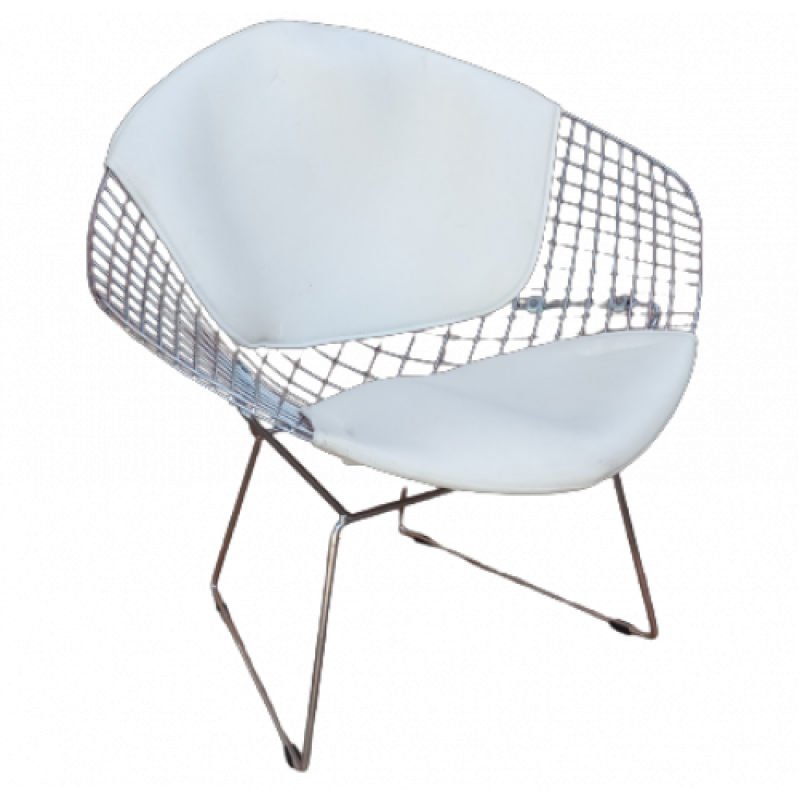  BERTOYA-ARMS πολυθρόνα μεταλλική ΧΡΩΜΙΟΥ με ΜΑΞΙΛΑΡΙ, 82x66xH82