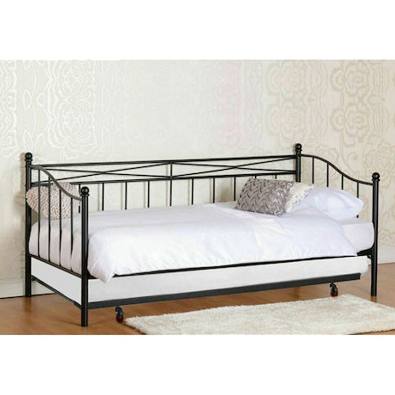 Marin Daybed Καναπές Κρεβάτι Μονό Μεταλλικό Μαύρο με Τάβλες για Στρώμα 90x190cmΚωδικός: Ε8043,1