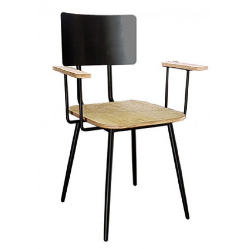 TS-469 πολυθρόνα εξοπλισμού μεταλλική με κάθισμα ξύλο ΧΡΩΜΑ ΕΠΙΛΟΓΗΣ, 53x48xΗ75