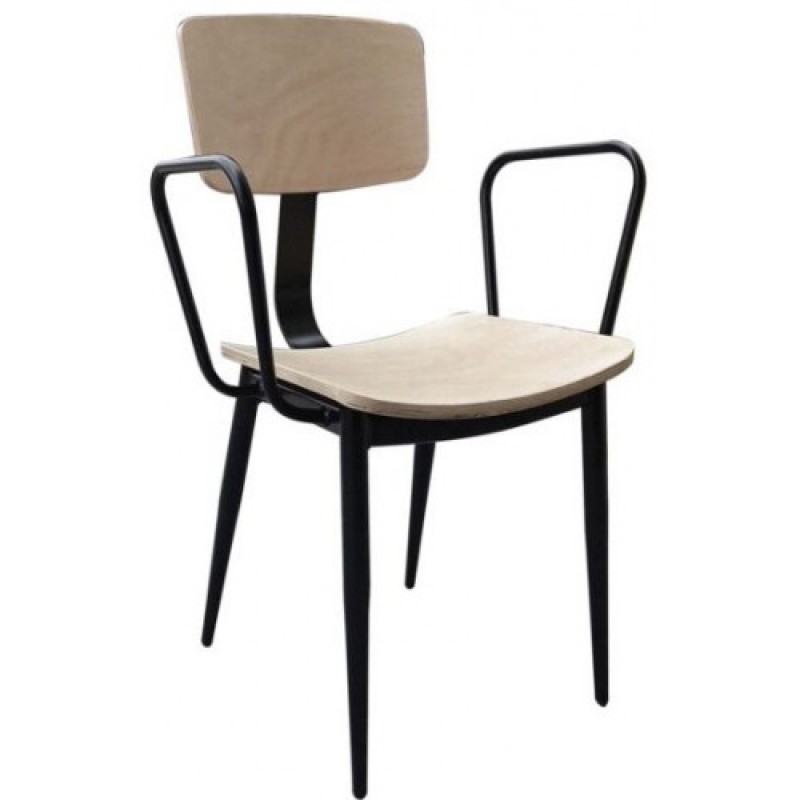 TS-335 πολυθρόνα εξοπλισμού μεταλλική με κάθισμα ξύλο ΧΡΩΜΑ ΕΠΙΛΟΓΗΣ, 62x54xH85