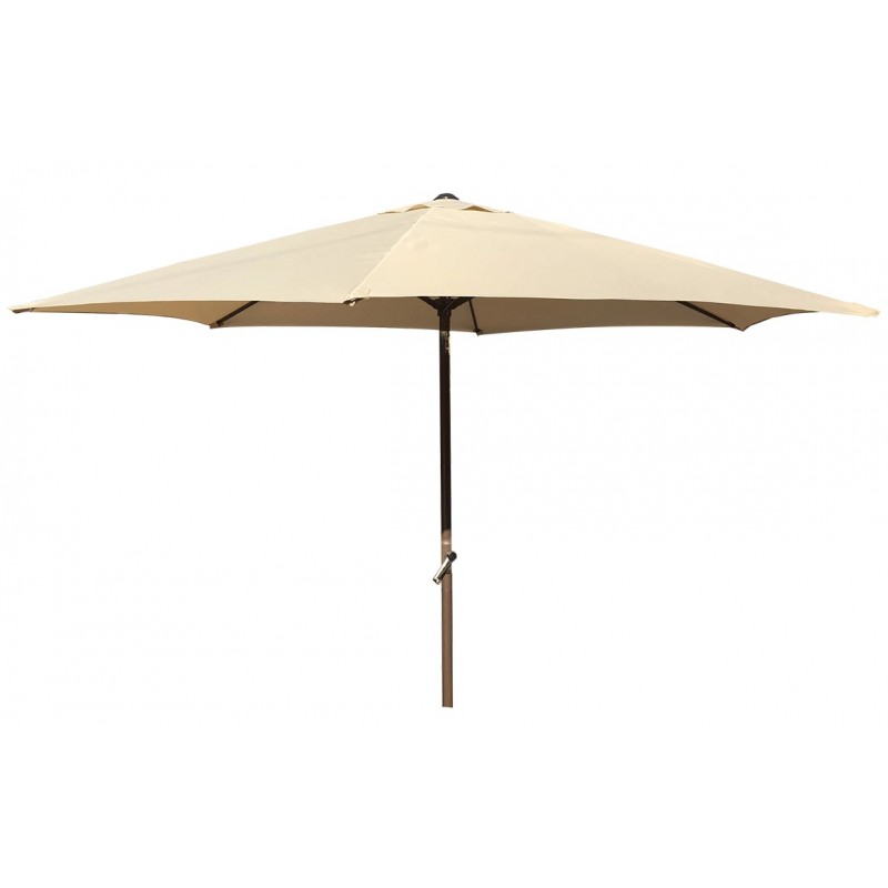 Στρογγυλή Ομπρέλα 300cm Με 6 Ακτίνες Με Εκρού Πανί Και Μανιβέλα Κωδικός: 23897