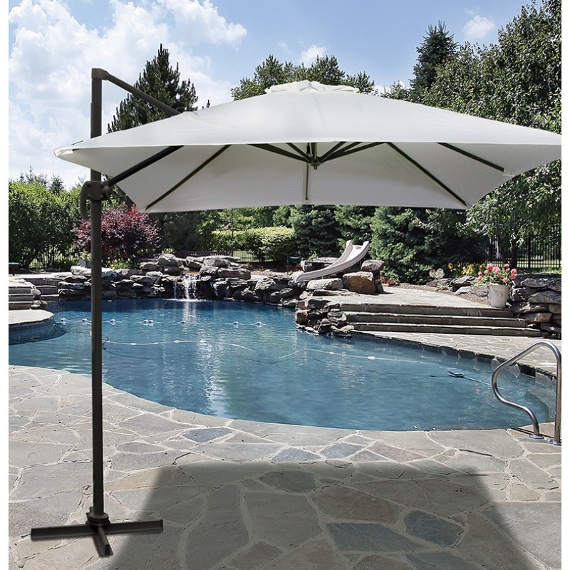 Γωνιακή Τετράγωνη Ομπρέλα 300 x 300 ,Περιστρεφόμενη 360 , Με Αλουμίνιο Κορμό Και Πετάλι Ασφαλείας Κωδικός: 23893